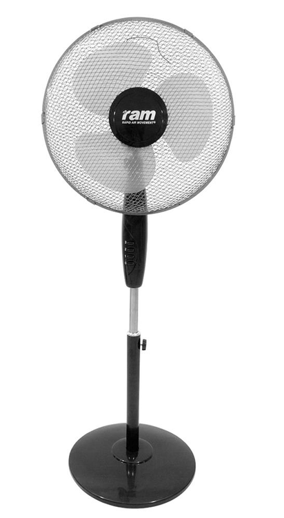 RAM Pedestal Fan 400mm Solid Base 3-Speed