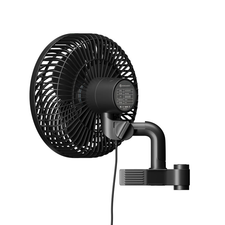 Herbgarden Oscillating Clip Fan 10W 3-speed fi 150mm - designed for grow tents