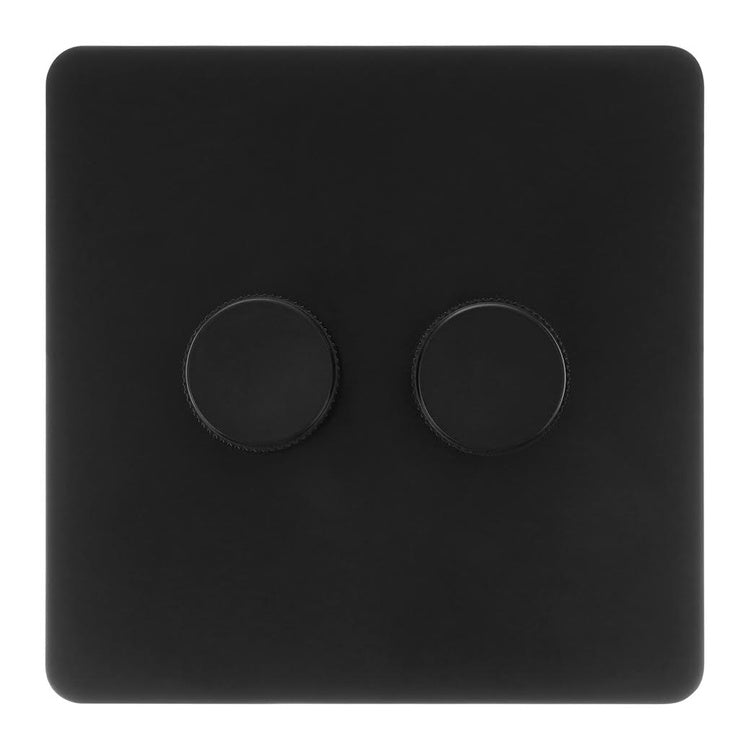 VERTICANA® WALL DIMMER 2-WAY BLACK - wall-mounted dimmer, double switch