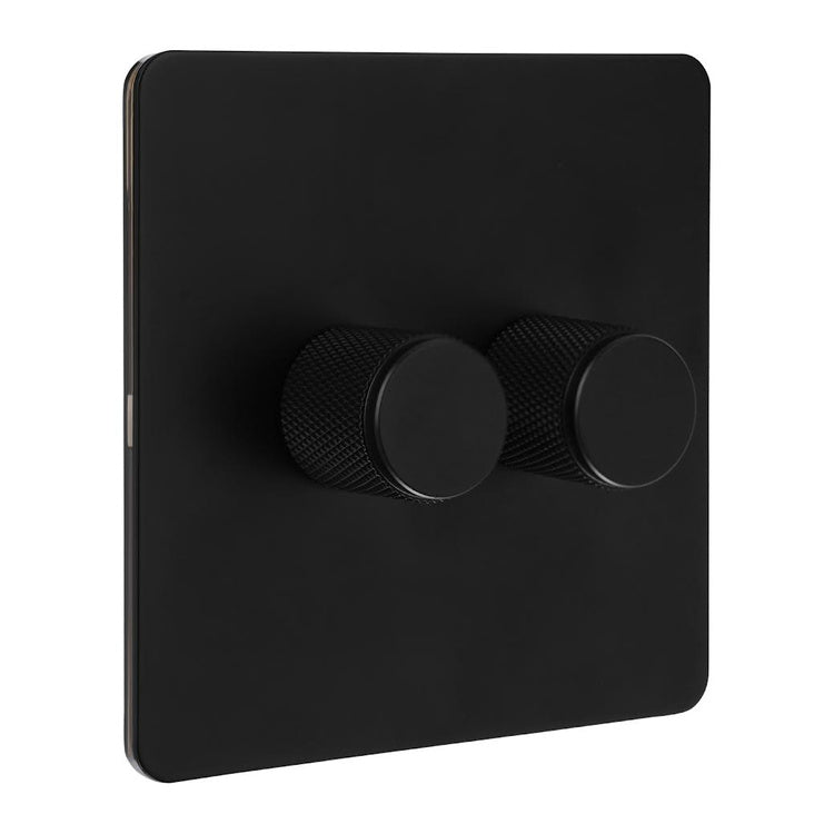 VERTICANA® WALL DIMMER 2-WAY BLACK - wall-mounted dimmer, double switch