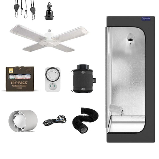 Growbox set Galaxyfarm Luna Lite 60x60x150cm + LED Agrolite 430 E27 120W + fertilizers