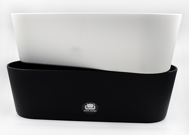 Leni black pot 27 cm x 10 x 8 cm for window sill