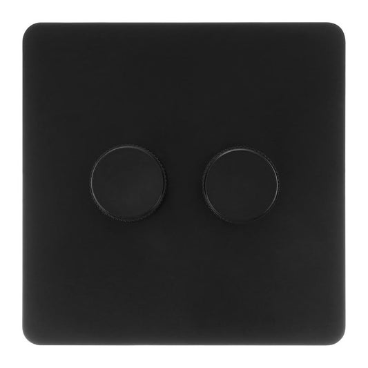 VERTICANA® WALL DIMMER 2-WAY BLACK - wall-mounted dimmer, double switch
