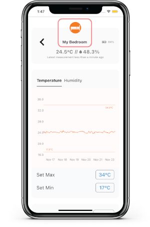 iBebot AirComfort Bluetooth - Wireless Temperature and Humidity Sensor | data logger